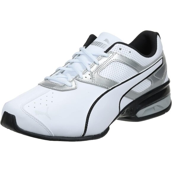 👑Men Running Athletics Sneakers White Silver Breathable Walking Lace Up Shoes